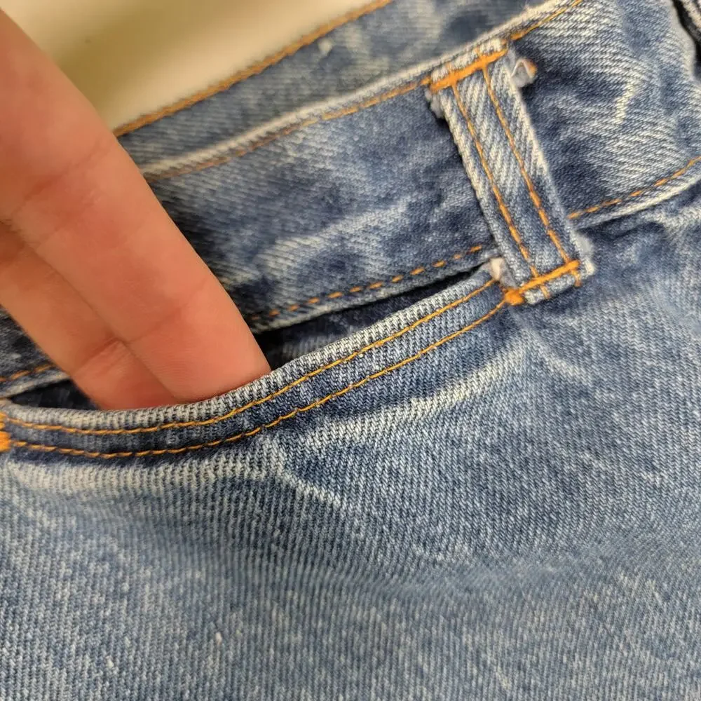 70s Vintage High Waist Wide Leg Chic Jeans 24 - Picture 6 of 11